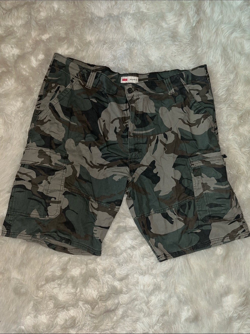 Wrangler Men's Camo Cargo Shorts - Green, Brown, Black